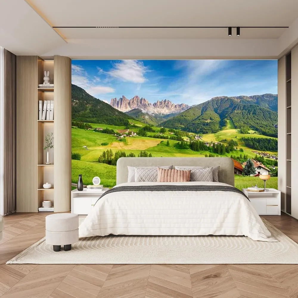 ELGADO Alpine Grassland 3D Wall Decal, Natural Scenery Wall Mural,Removable Large Self Adhesive Wall Sticker-Peel and Stick Wallpapers,Fadeless Odorless for Home Decor,157.5" W x110.3 H