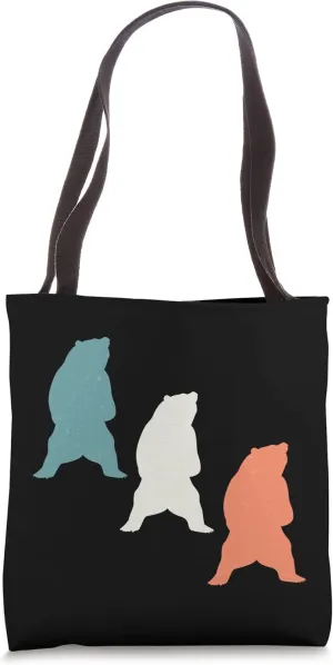 Enigmatic Bear Retro Shadows Tote Bag