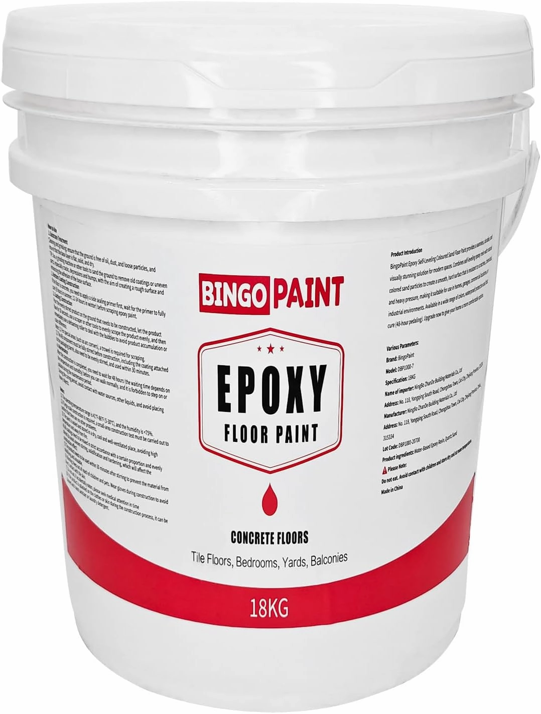 Epoxy Floor Coating - Matte finish, stain resistant and liquid penetration, durable, epoxy coating for concrete floors and countertops (Black Sand Yellow, 18KG)
