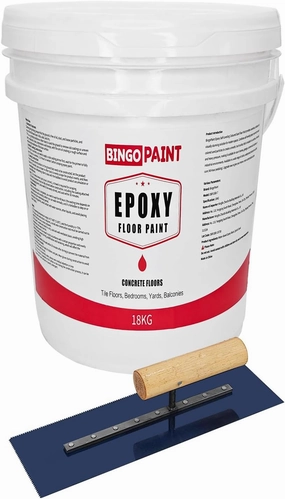 Epoxy Floor Coating - Matte finish, stain resistant and liquid penetration, durable, epoxy coating for concrete floors and countertops (Black Sand Yellow, 18KG)
