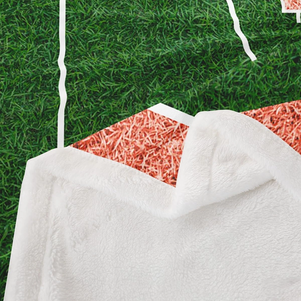 Erosebridal Football Fleece Blanket Baby 30"X40" Kids Soccer Sherpa Blanket Gaming Sports Throw Blanket for Boys Girls Ball Themed Court Fuzzy Blanket Green Filed Flannel Blanket