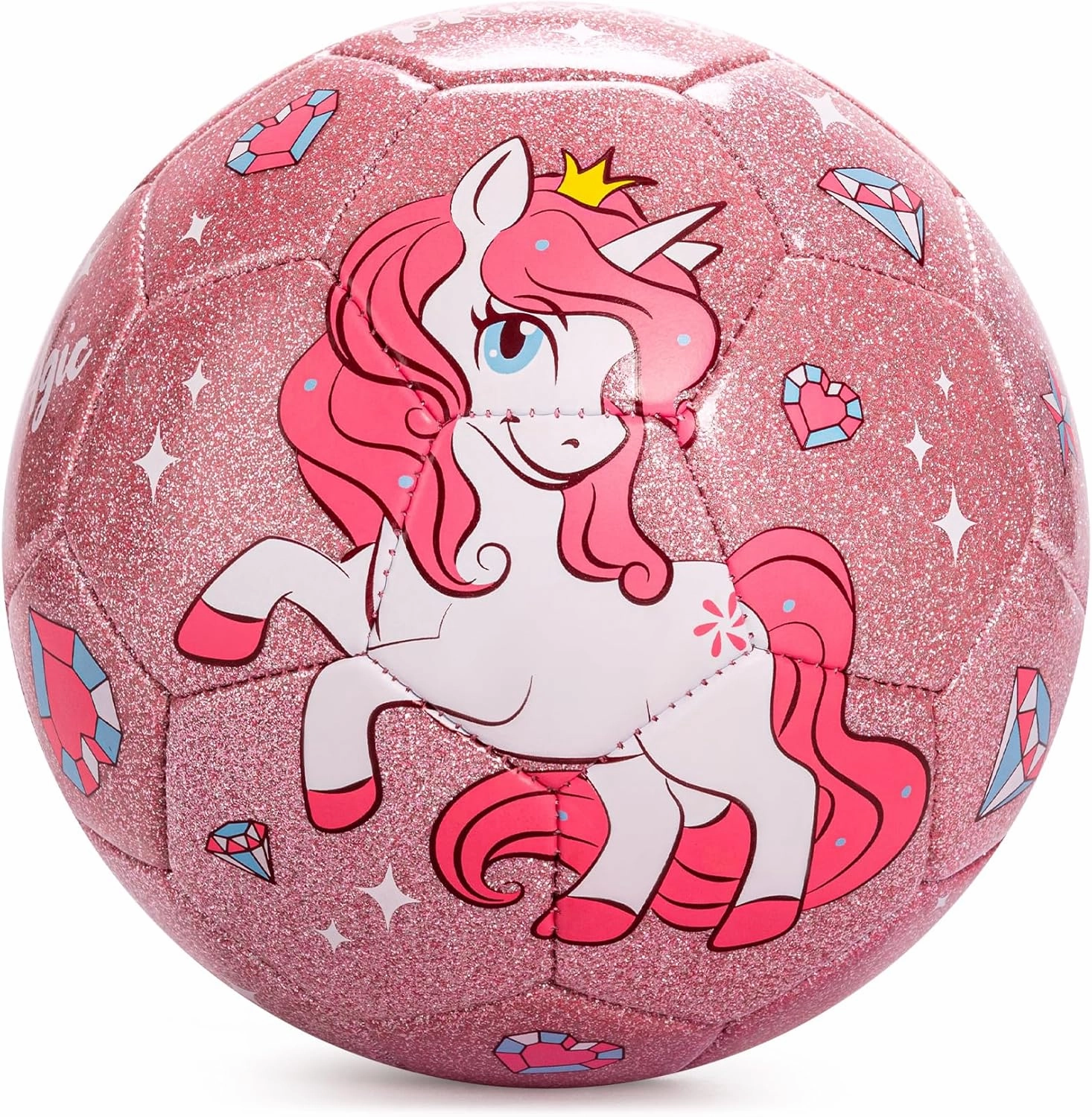 EVERICH Soccer Ball Size 2/3/4/5 for Toddlers & Kids - Shiny Unicorn Dinosaur Cute Design - Small Soccer Ball with Pump- Great Gifts for Children Girls Boys 2 3 4 5 6 7 8 9 10 11 12 Years