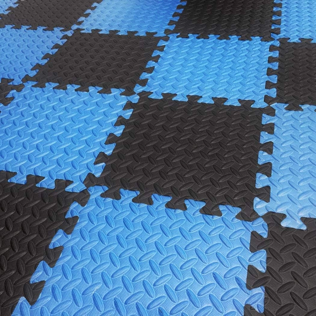 Exercise Mat/Protective Flooring Mats with EVA Foam Interlocking Tiles and Edge Pieces Suitable for Gym Equipment, Yoga, Surface Protection