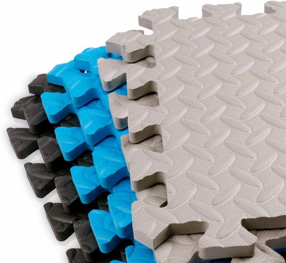 Exercise Mat/Protective Flooring Mats with EVA Foam Interlocking Tiles and Edge Pieces Suitable for Gym Equipment, Yoga, Surface Protection