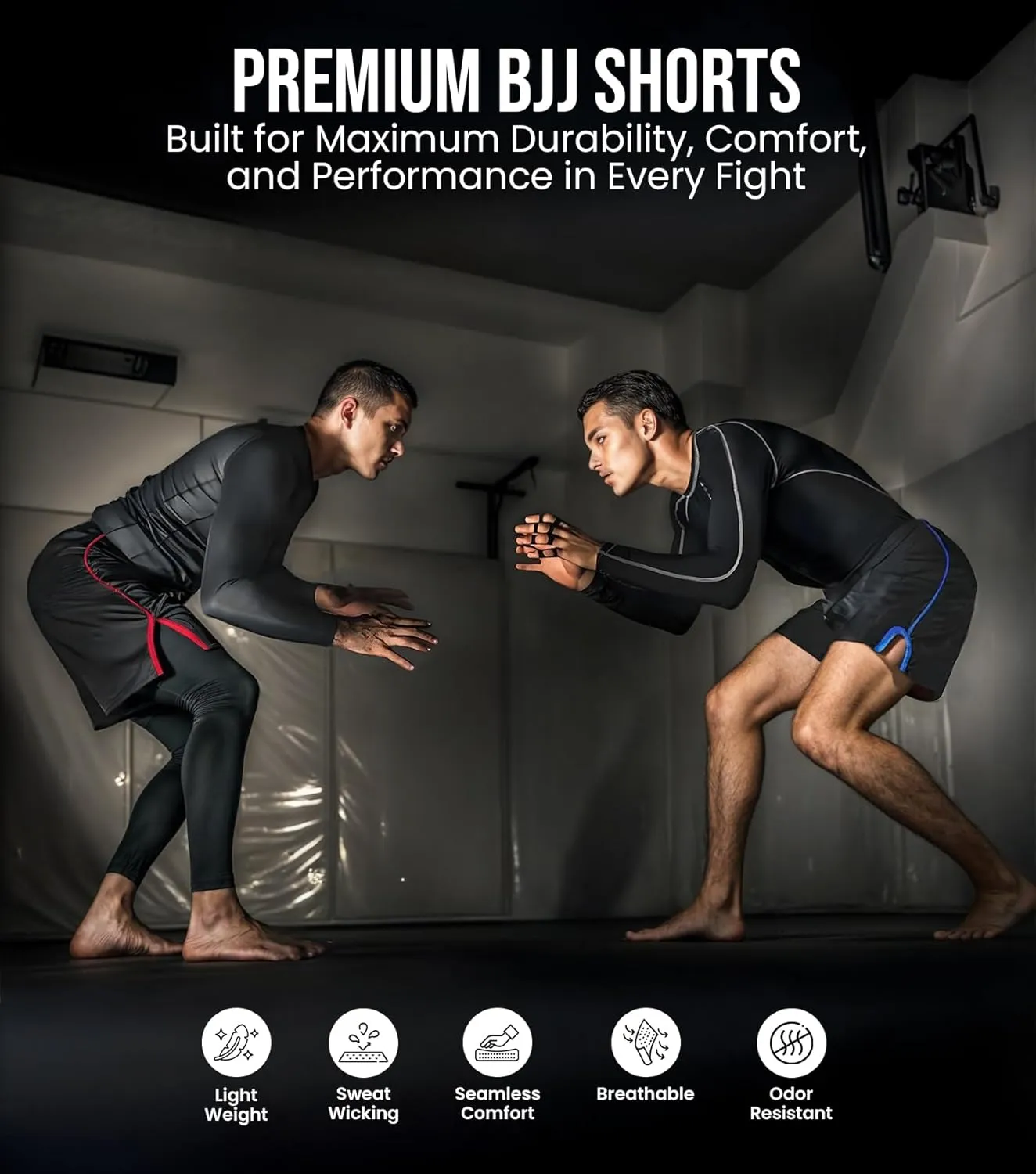 Exxact Sports MMA Shorts, IBJJF Ranked No Gi BJJ Jiu Jitsu Shorts for Men, Boxing, Cross Training & Grappling Shorts