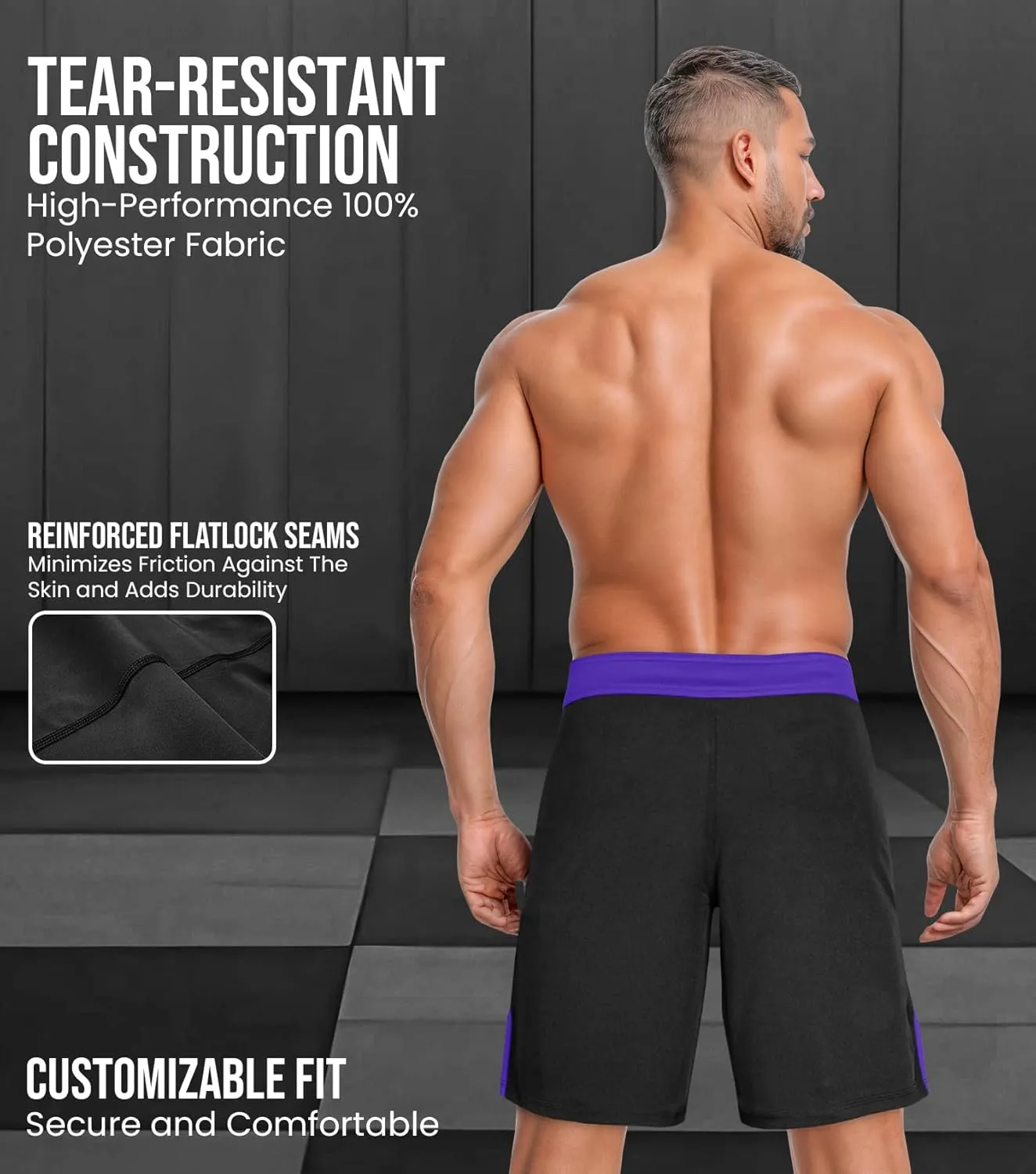 Exxact Sports MMA Shorts, IBJJF Ranked No Gi BJJ Jiu Jitsu Shorts for Men, Boxing, Cross Training & Grappling Shorts