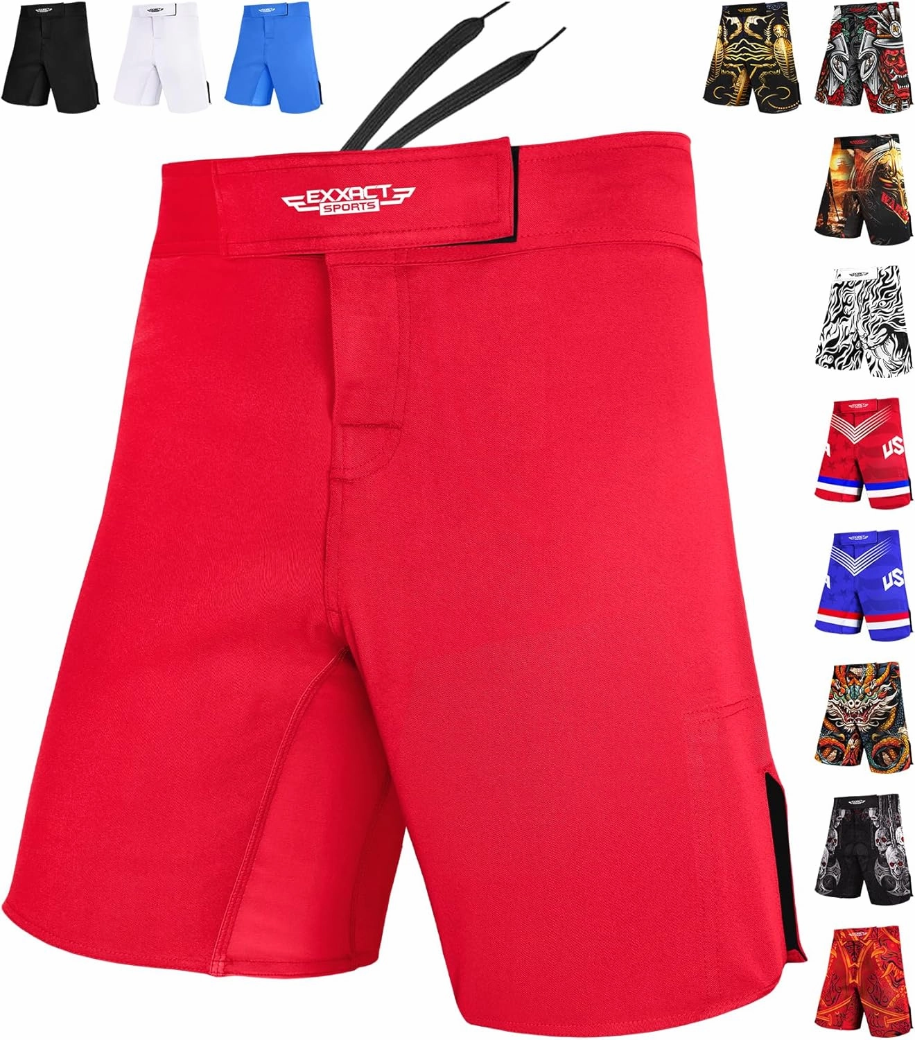 Exxact Sports Pro MMA Shorts, No-Gi BJJ Jiu Jitsu Shorts for Men, Boxing, UFC, Cross Training, Kickboxing & Grappling Shorts.