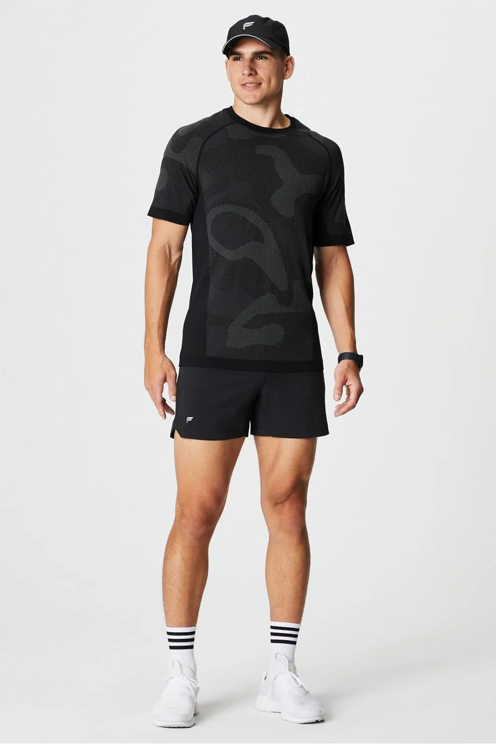 Fabletics Men's The One Short (Unlined), Training, Swimming, Lightweight, Quick-Dry, Zip Pocket, Stretch Woven