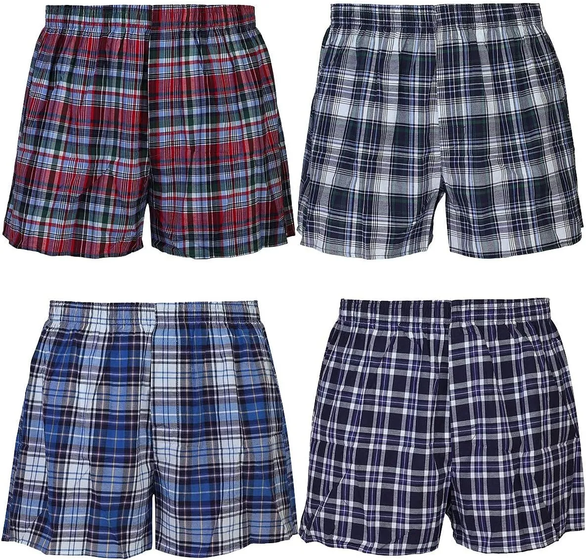 Falari 4-Pack Men's Boxer Underwear 100% Cotton Premium Quality