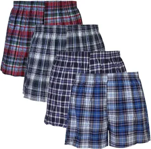 Falari 4-Pack Men's Boxer Underwear 100% Cotton Premium Quality
