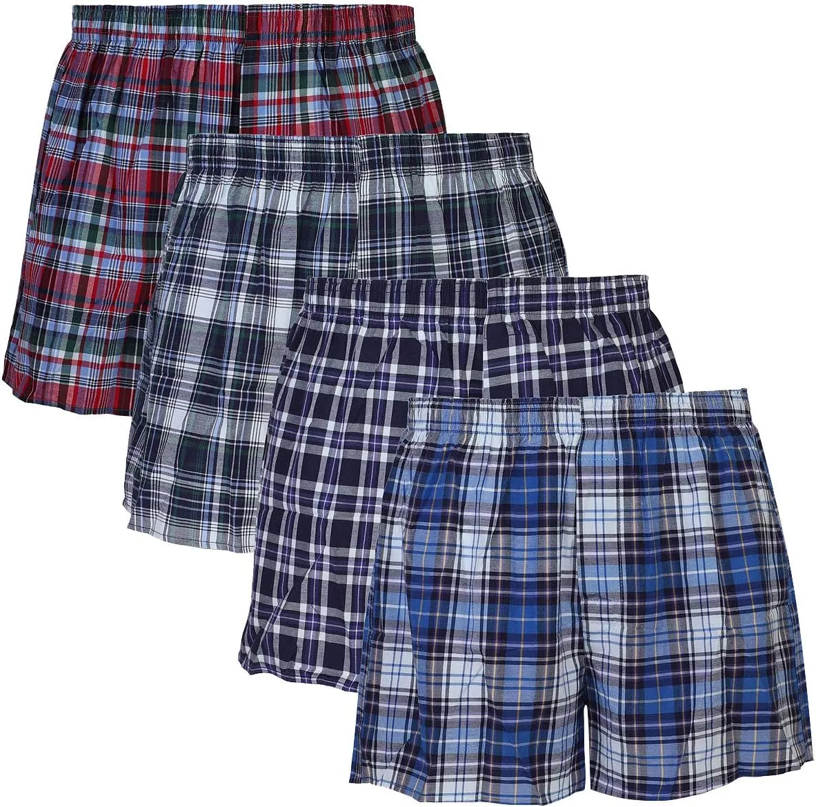 Falari 4-Pack Men's Boxer Underwear 100% Cotton Premium Quality