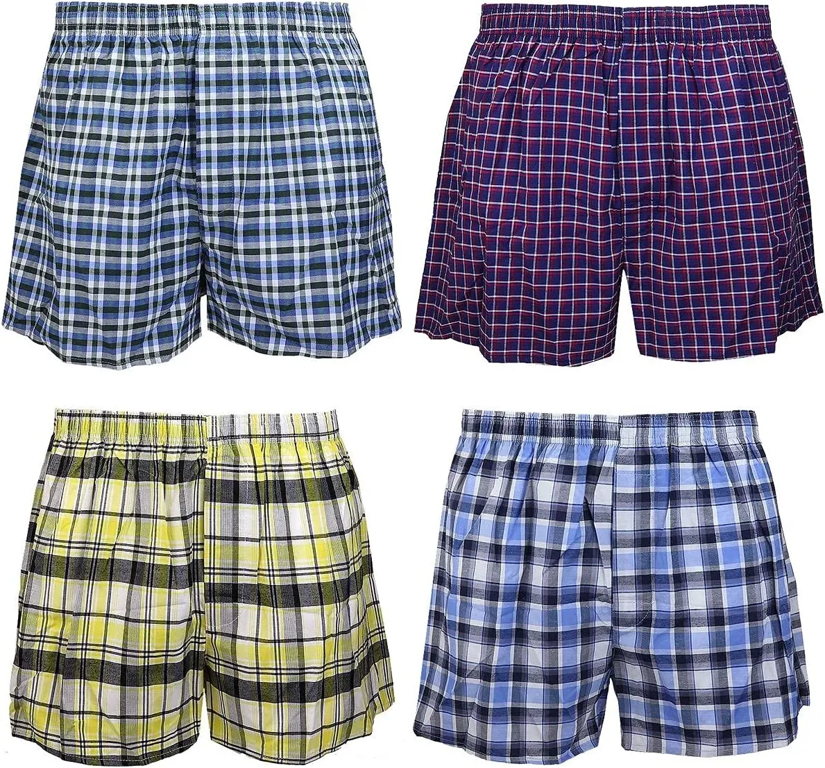 Falari 4-Pack Men's Boxer Underwear 100% Cotton Premium Quality