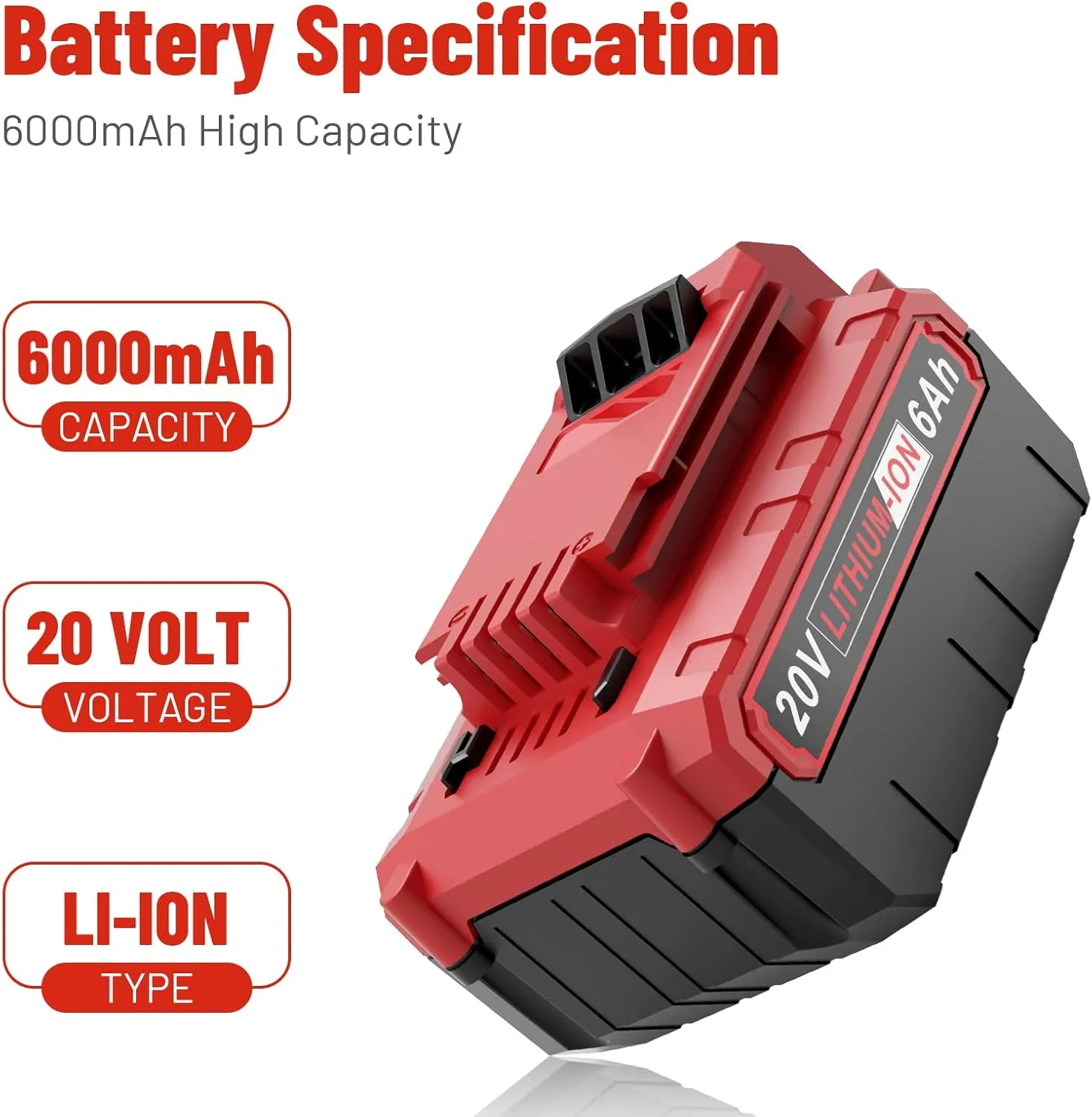 Fancy Buying [2Pack 6.0Ah 20V Battery Replacement for Porter Cable 20-Volt Max Lithium Power Tools PCC685L PCC680L PCC682L PCC685LP PCC682Lf PCC700 PCC640 PCC601Batteries