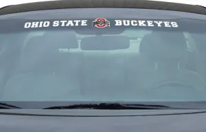 FANMATS 61524 NCAA - Ohio State Buckeyes Sun Stripe Windshield Decal 3.25 in. x 34 in. - Great Gift for Sports Fans - Works On Hard Surfaces - for Homes, Cars, Trucks, SUVs.