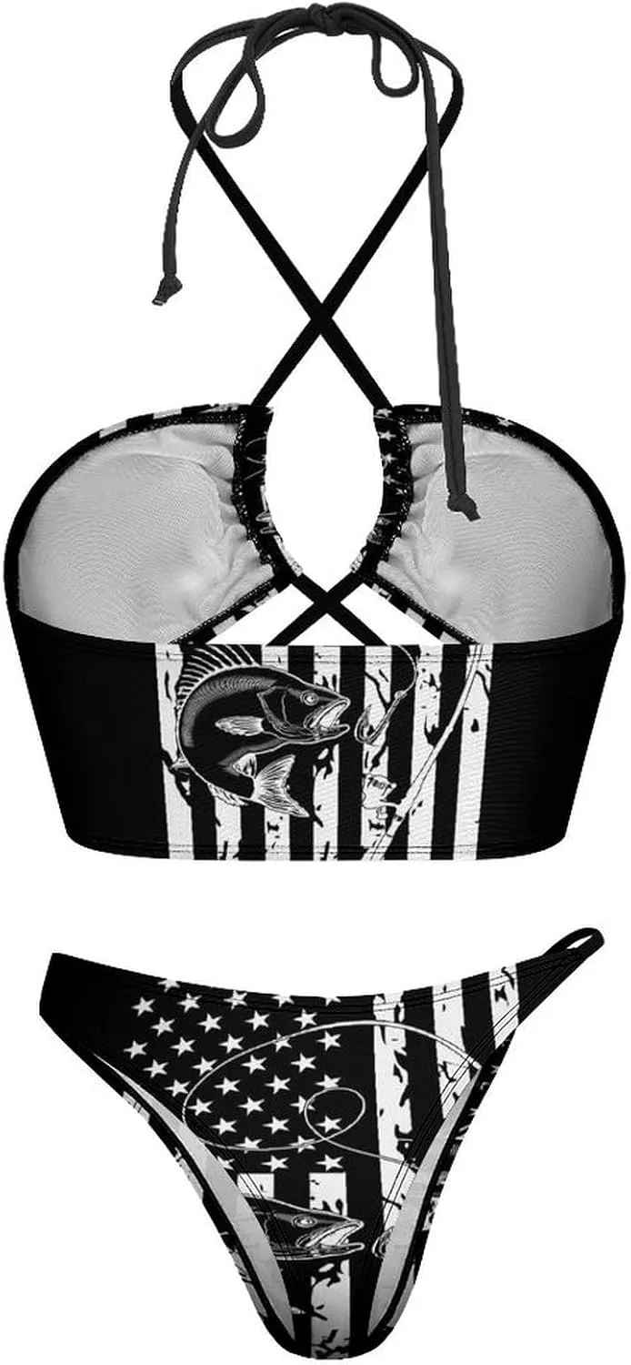 Fashion Sexy Adjustable Halter Bikini Set Two Piece Bathing Suits