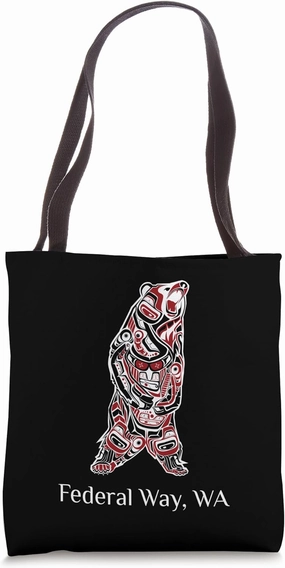 Federal Way WA Native American Indian Brown Grizzly Bear Tote Bag