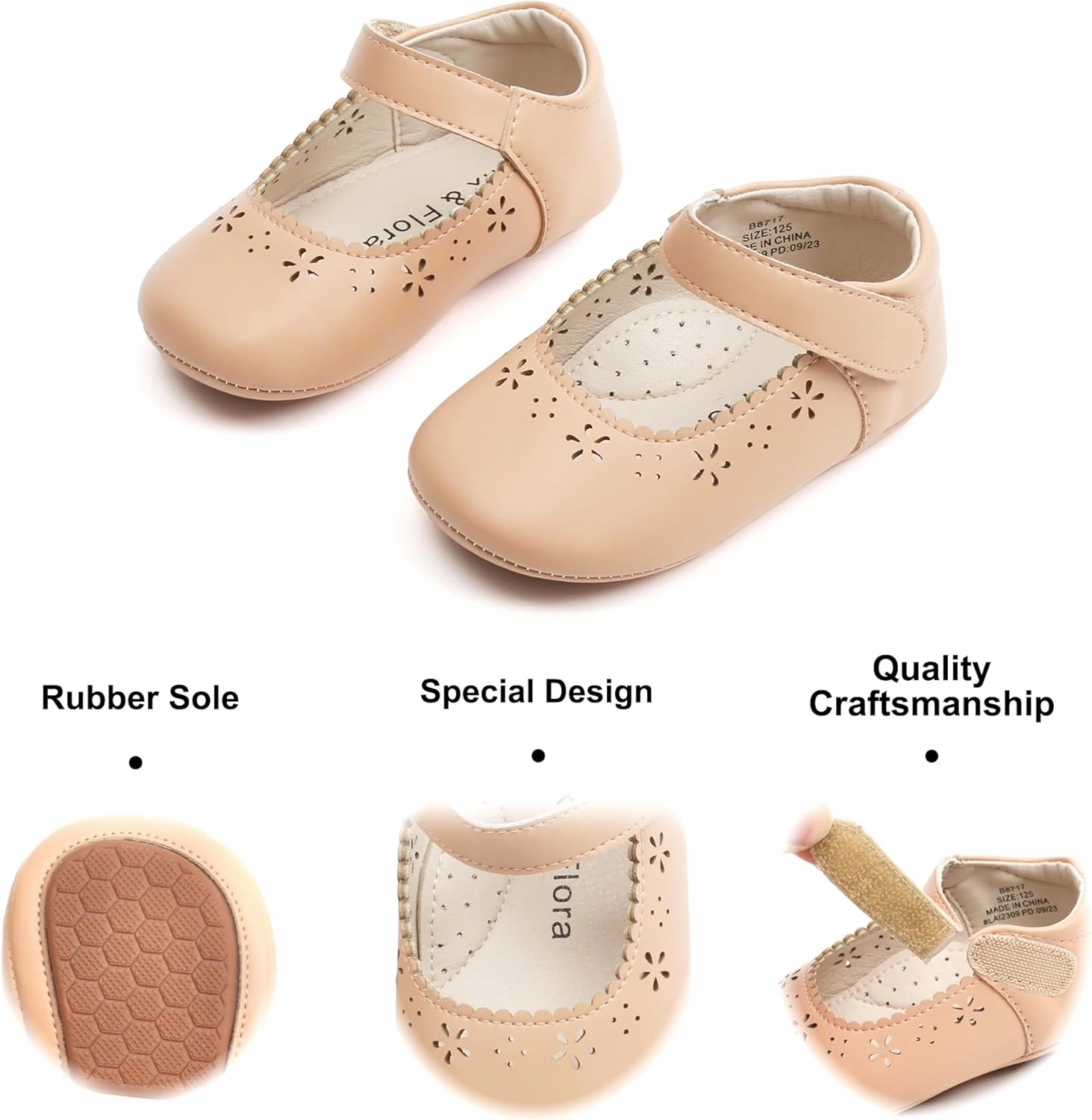 Felix & Flora Soft Sole Baby Shoes - Infant Baby Walking Shoes Moccasinss Rubber Sole Crib Shoes