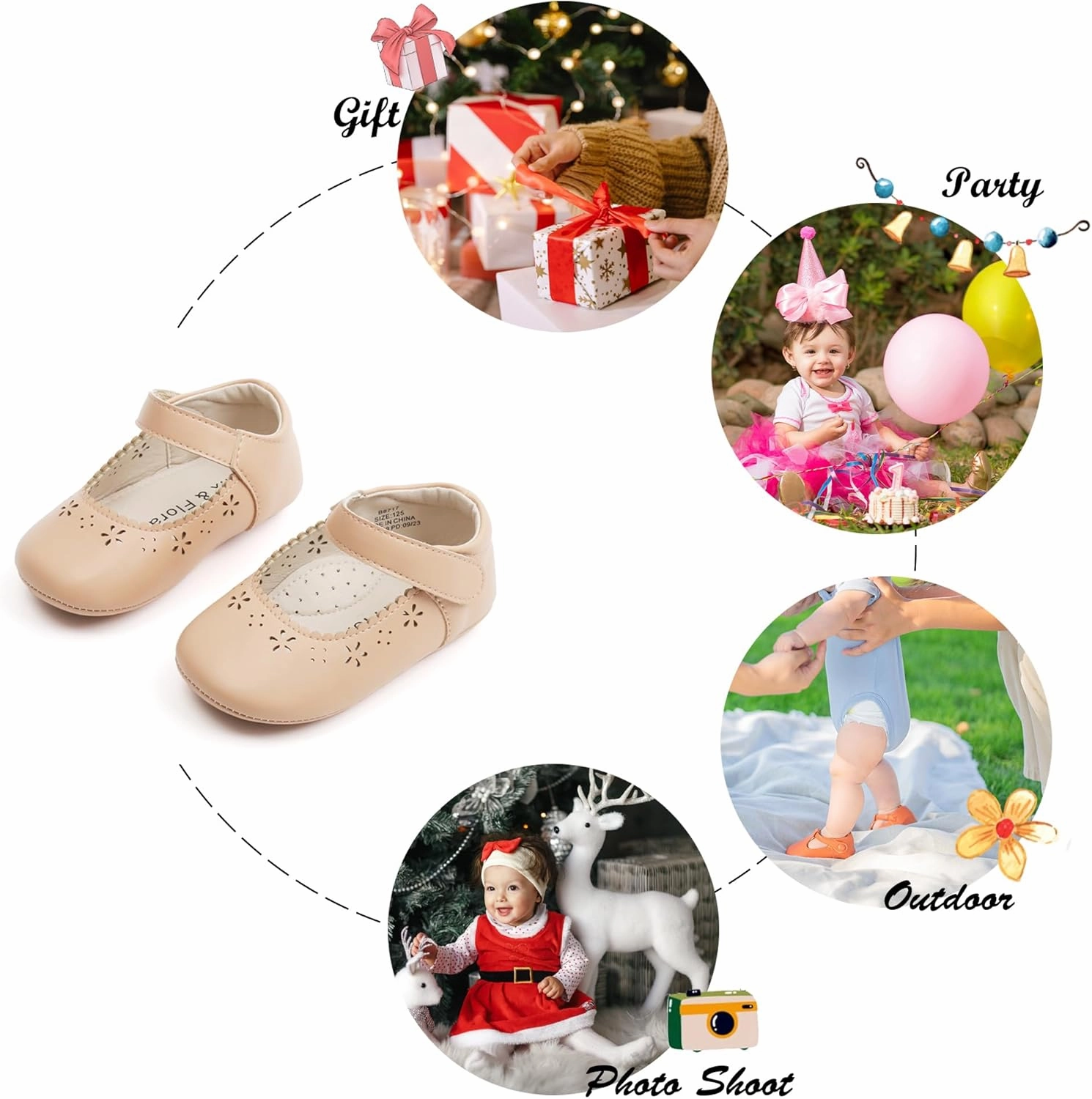 Felix & Flora Soft Sole Baby Shoes - Infant Baby Walking Shoes Moccasinss Rubber Sole Crib Shoes