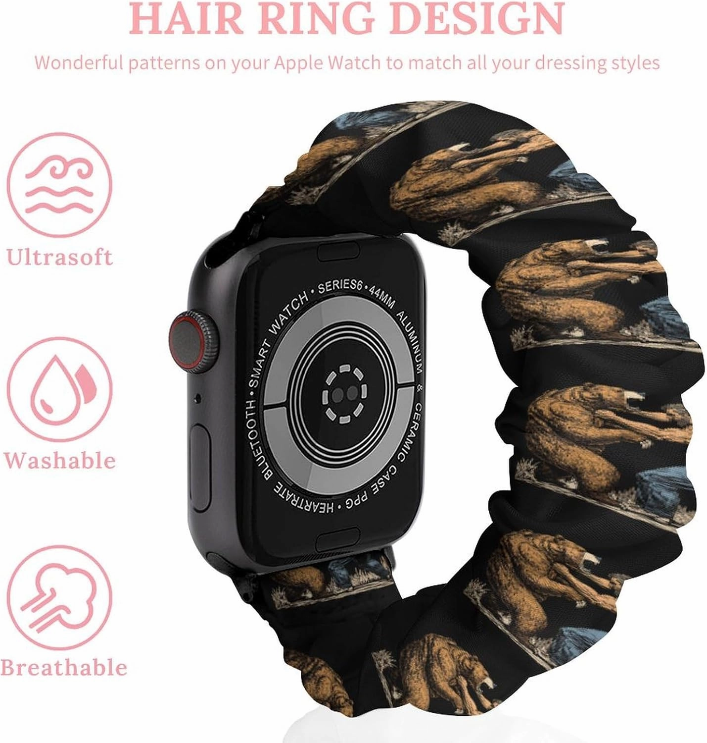 Fighting With Bear Fashion Watch Strap Scrunchies Wristbands Compatible With IWatch Series