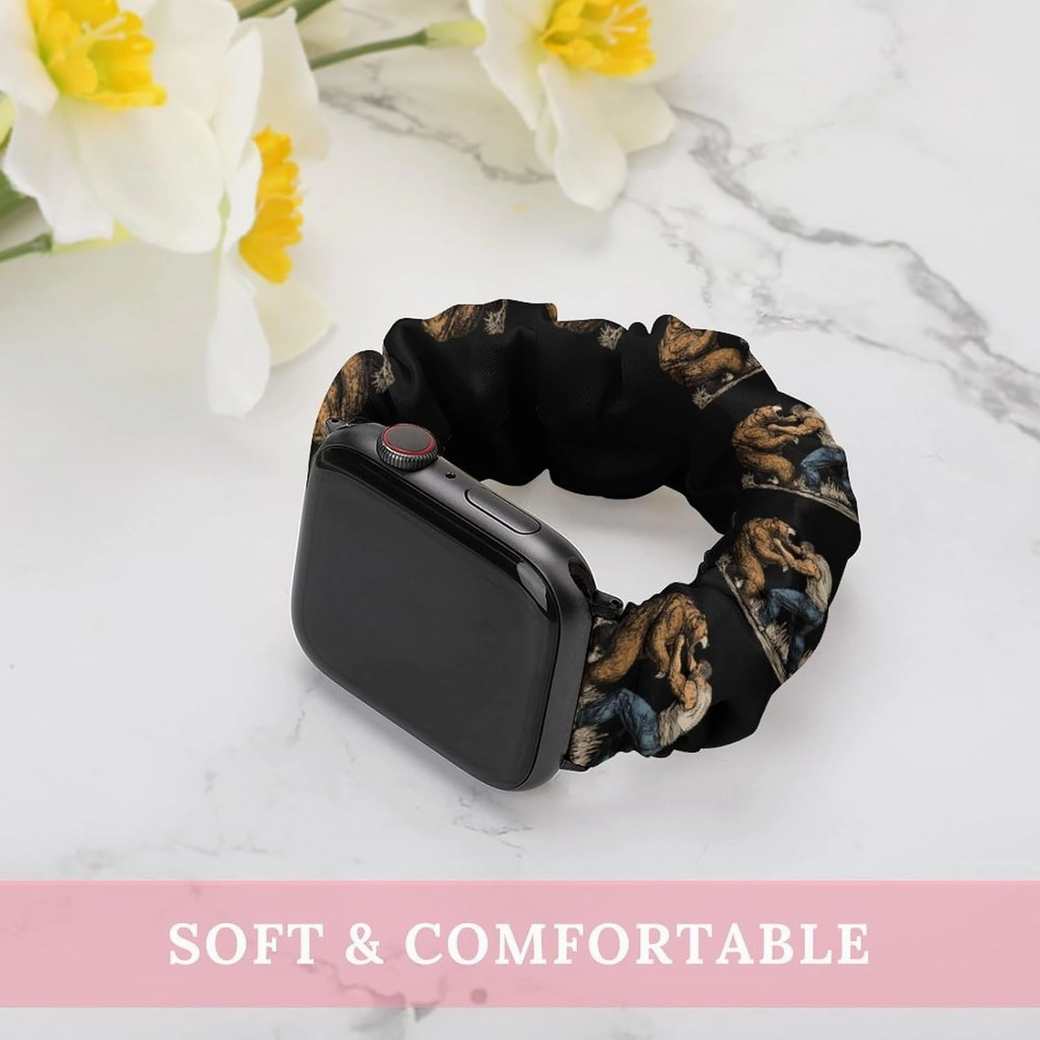 Fighting With Bear Fashion Watch Strap Scrunchies Wristbands Compatible With IWatch Series