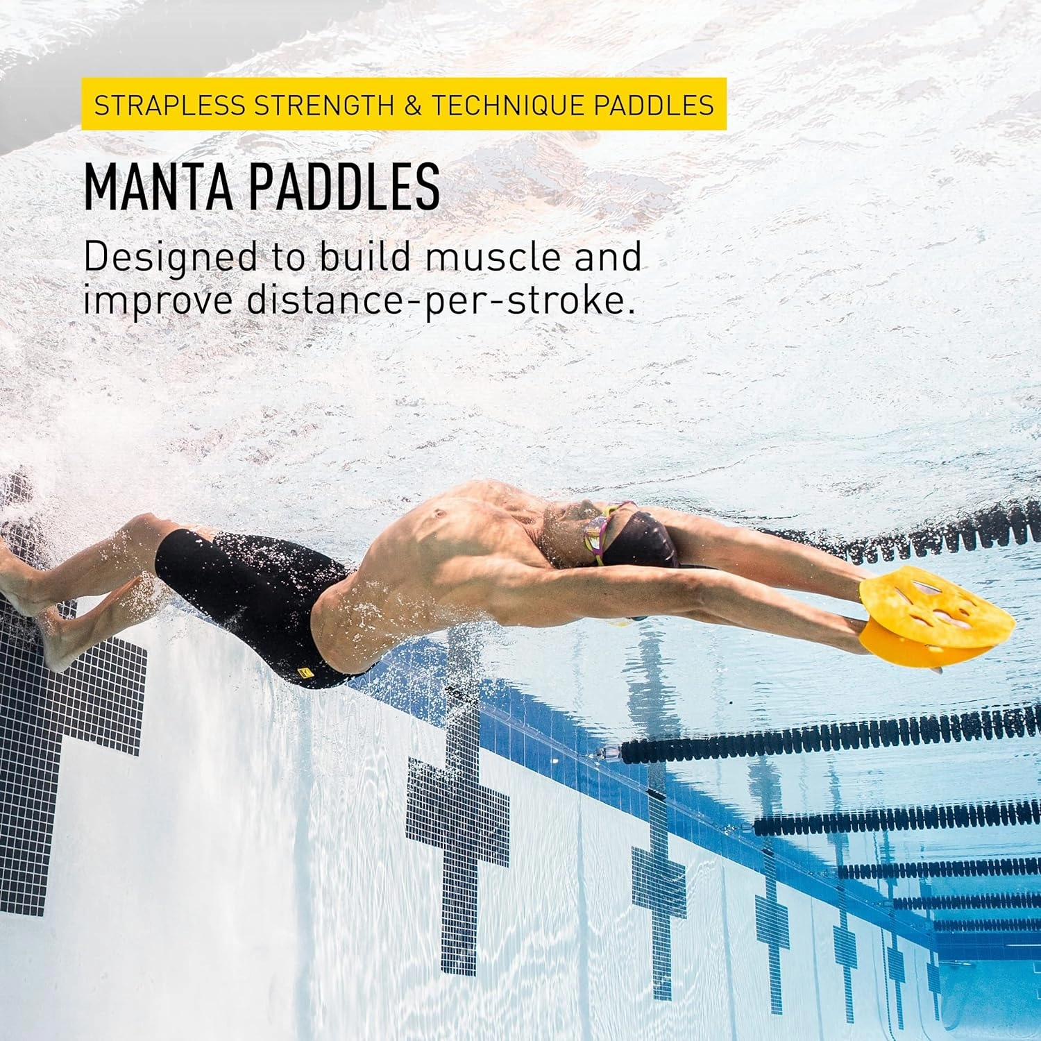 Finis Manta Paddles - Swim Training Paddles for Lap Swimming - Swim Gear for Swimmers of All Experience Levels Pool and Swimming Accessories