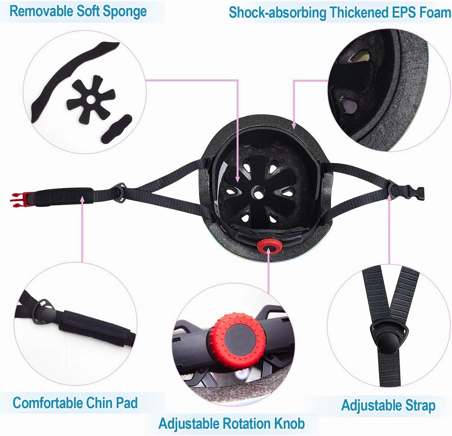 FIODAY Kids Helmet Knee Pads for Kids Unicorn Knee and Elbow Pads Wrist Guards Adjustable Protective Gear Set for Girls Boys Sports Skateboard Inline Skating Scooter
