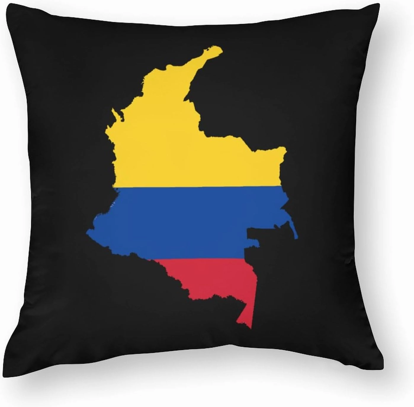 Flag Map of Colombia Polyester Pillow Cases Soft Pillow Covers Smooth Cushion Covers for Sofa Bed 1 Piece 12"x12"