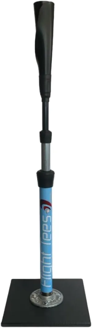 Flight Tees Baseball/Softball Hitting Tee | Solid & Durable Base w/Rolled Flexible Rubber Top | Portable, Lightweight & Compact Adjustable Batting Tee for Adults and Youth