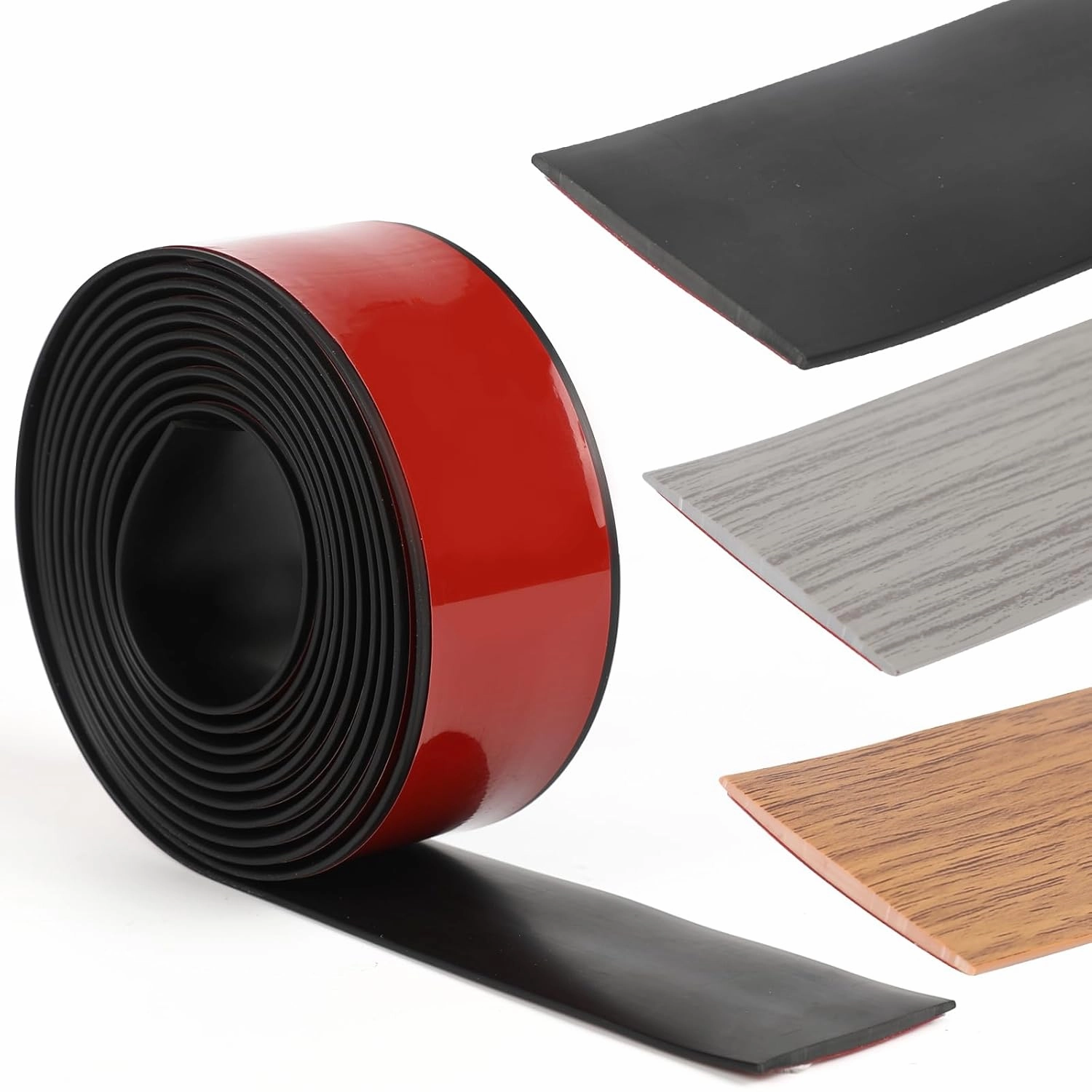 Floor Transition Strip 2" Width Self Adhesive Flat Vinyl Flooring Transitions Strip for Joining Floor Gaps, Carpet Threshold, Doorway Transitions, Threshold Cover, Floor Tiles, 10Ft Length- Black