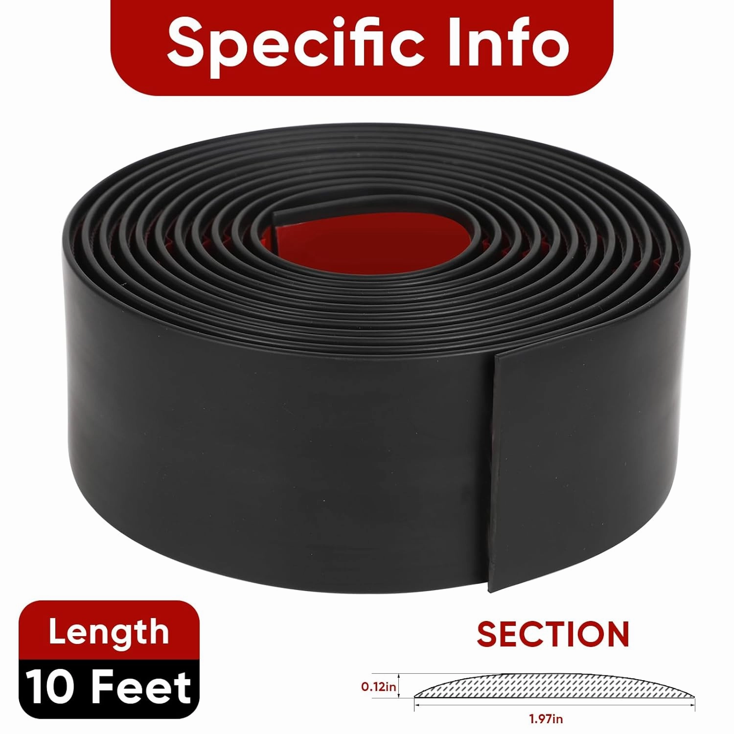 Floor Transition Strip 2" Width Self Adhesive Flat Vinyl Flooring Transitions Strip for Joining Floor Gaps, Carpet Threshold, Doorway Transitions, Threshold Cover, Floor Tiles, 10Ft Length- Black