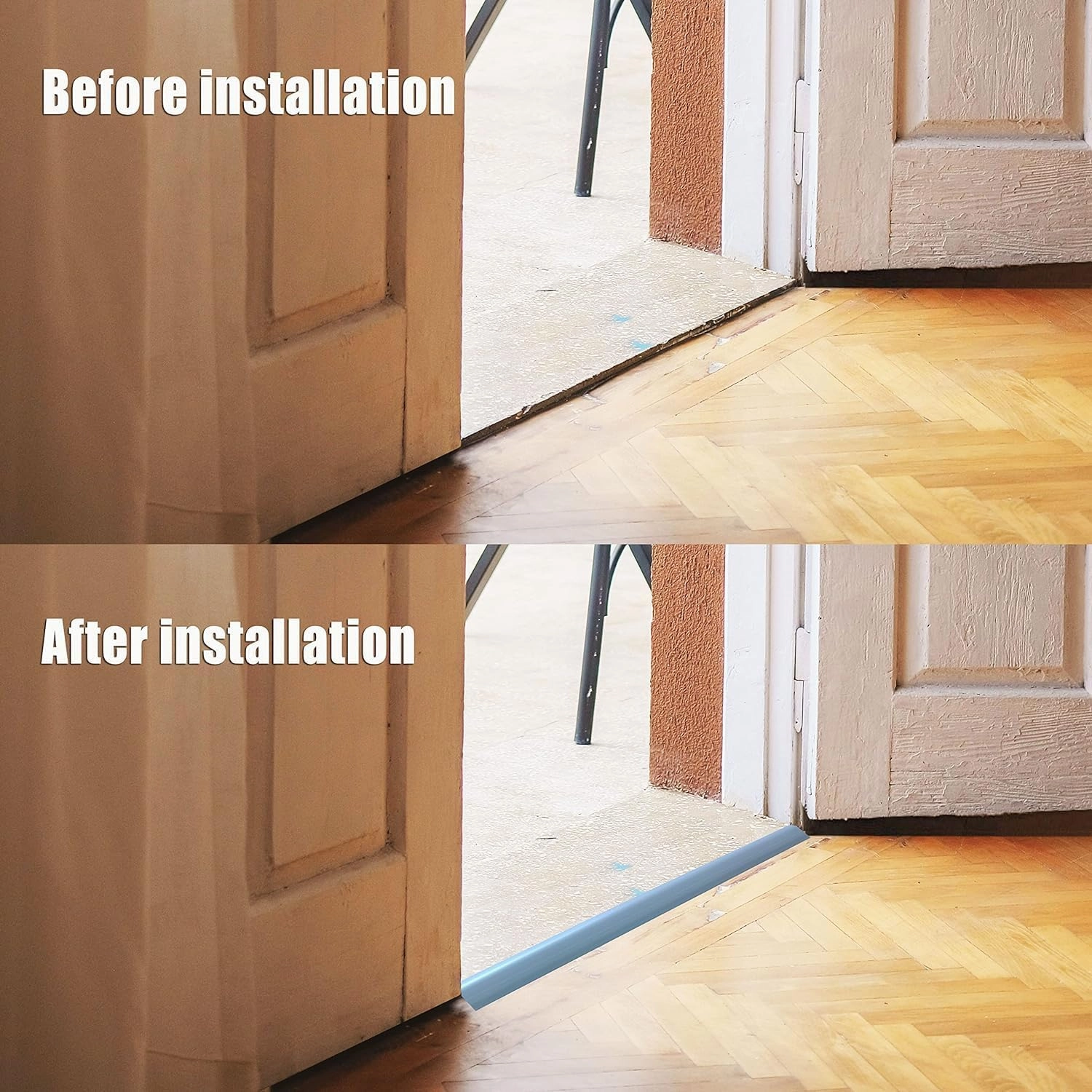 Floor-Transition-Strip Door-Threshold-Ramps 36 inch, Threshold 3/4 to 4/5 in, Thresholds for Doorways, Edge-Reducer Threshold-Transition-Strip for Door/Floor (Wood Grain Gray)