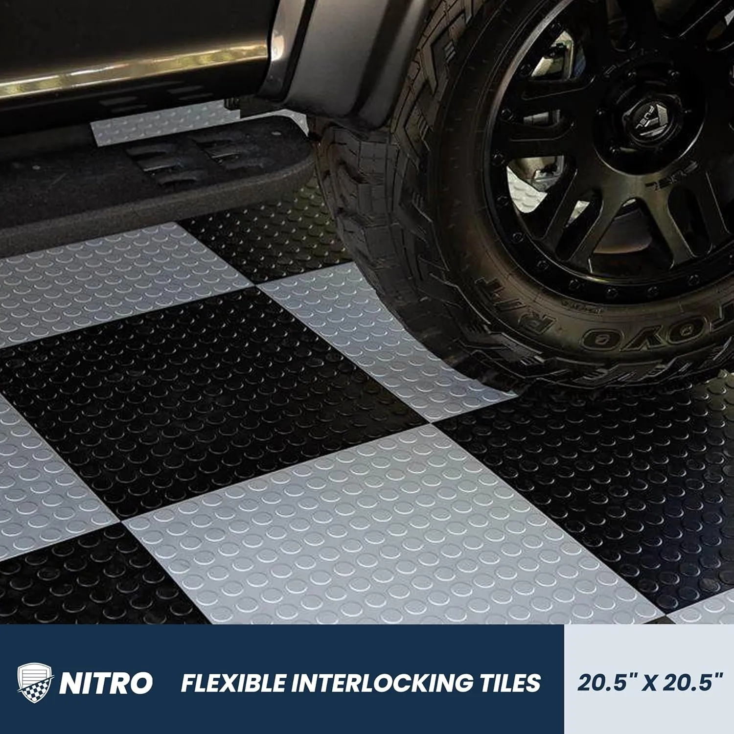 FlooringInc's 4.5mm Flex Nitro Hidden Interlocking Garage Floor Tiles, Flexible PVC Garage Tiles Flooring for a Stronger & Safer Garage, Workshop or Shed, Coin, Terracotta, 8 Tiles (20.5"x20.5")