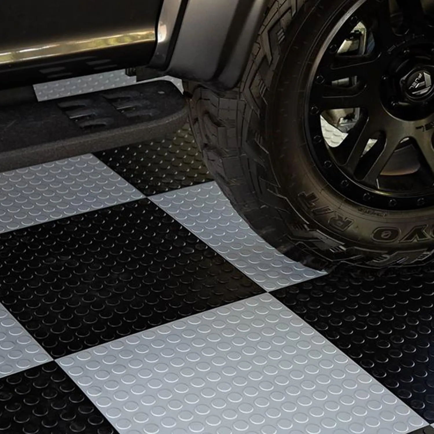 FlooringInc's 4.5mm Flex Nitro Hidden Interlocking Garage Floor Tiles, Flexible PVC Garage Tiles Flooring for a Stronger & Safer Garage, Workshop or Shed, Coin, Terracotta, 8 Tiles (20.5"x20.5")