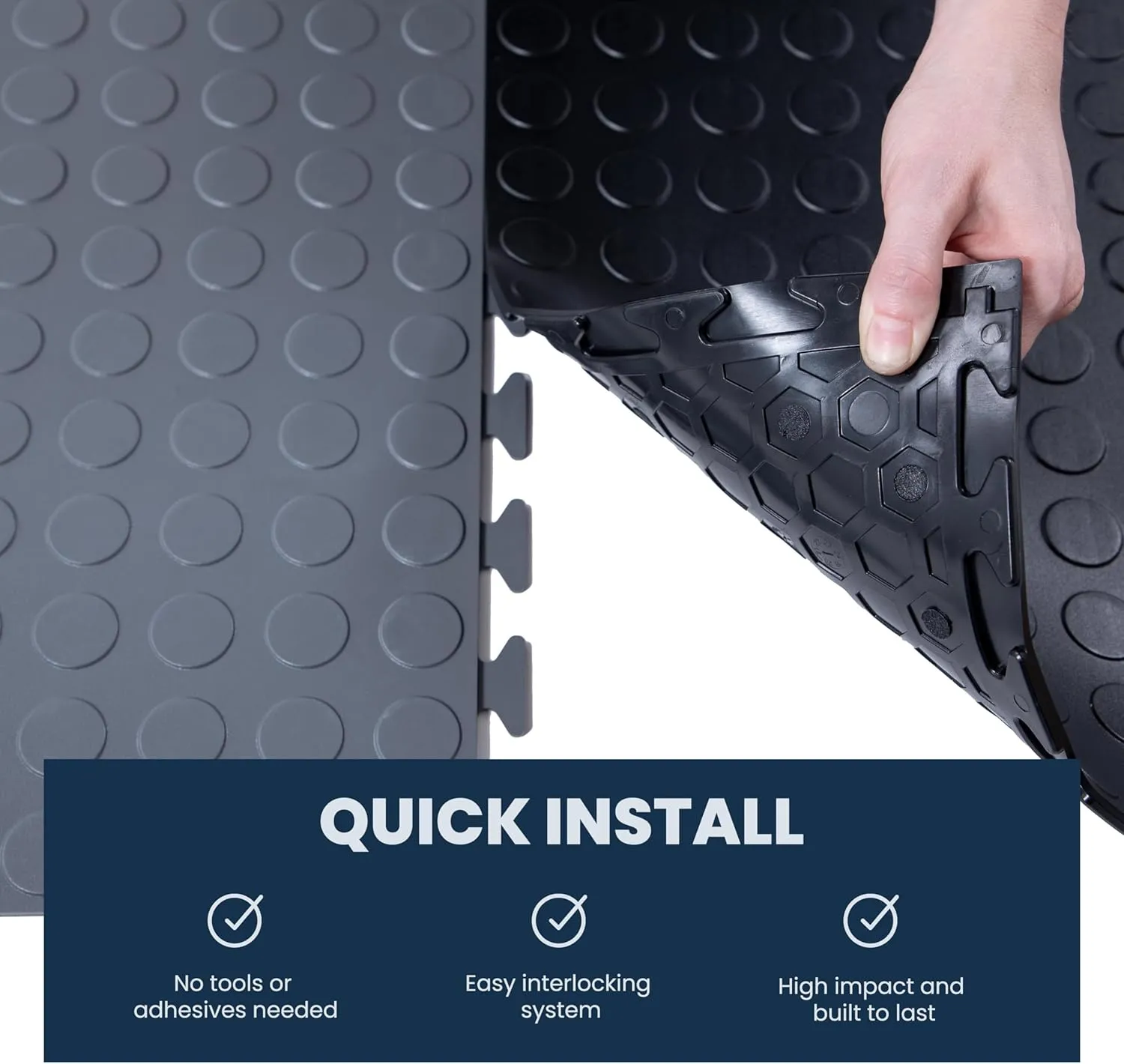 FlooringInc's 4.5mm Flex Nitro Hidden Interlocking Garage Floor Tiles, Flexible PVC Garage Tiles Flooring for a Stronger & Safer Garage, Workshop or Shed, Coin, Terracotta, 8 Tiles (20.5"x20.5")