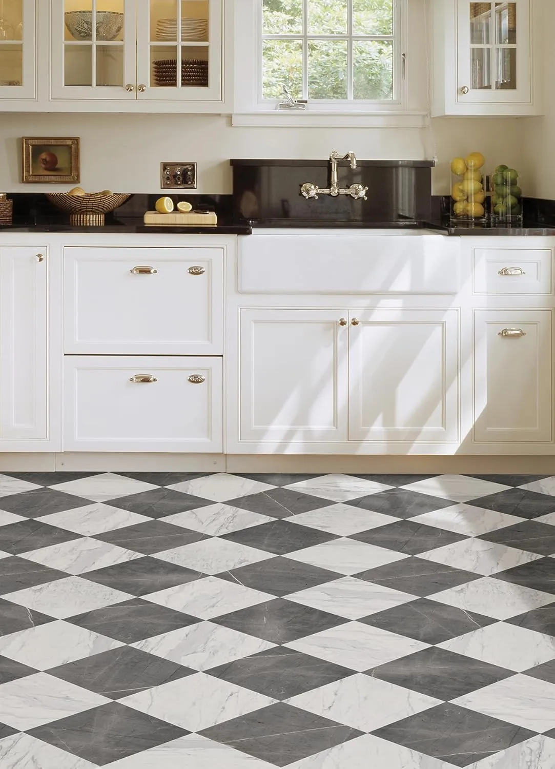 FloorPops x Chris Loves Julia 12-in by 12-in Bonneville Grey & White Marble Peel & Stick Floor Tiles, FP4421