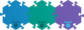 FluentPet HexTiles - Depths 3-Pack | Accessory Dog and Cat Button Learning Kits | Can Hold Up to 6 Buttons | Soft, Durable, and Non-Slip | Gift for Pet Lovers | Comes in 12 Colors