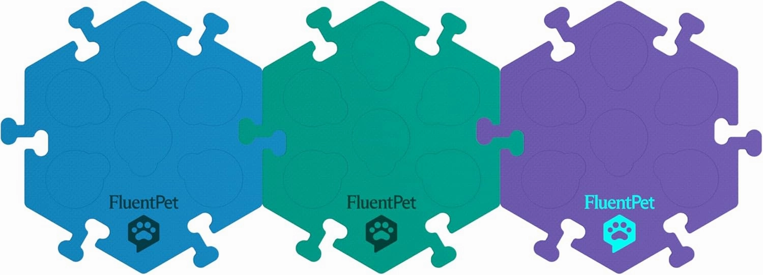 FluentPet HexTiles - Depths 3-Pack | Accessory Dog and Cat Button Learning Kits | Can Hold Up to 6 Buttons | Soft, Durable, and Non-Slip | Gift for Pet Lovers | Comes in 12 Colors