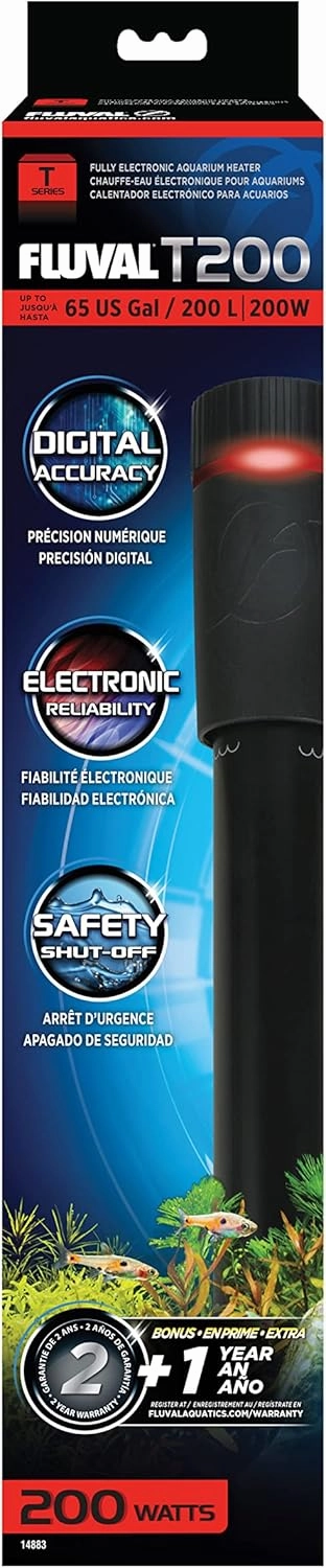 Fluval T200 Fully Electronic Heater for Freshwater Aquariums up to 65 Gal.