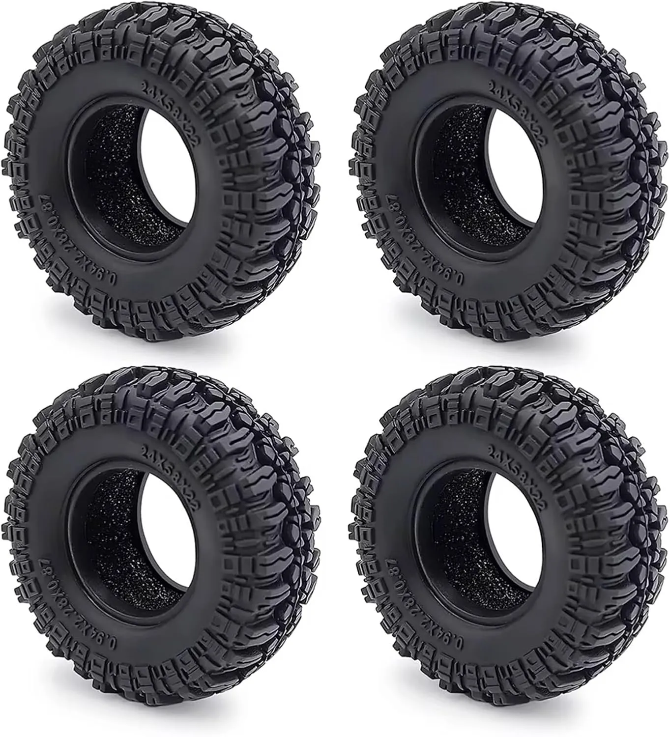 for TRX-4M 1/18 for Axial for SCX24 1/24 RC Crawler Car Upgrade Parts 4Pcs 1.0inch Soft Rubber Wheel Tires RC Vehicle Wheels Tires(C)