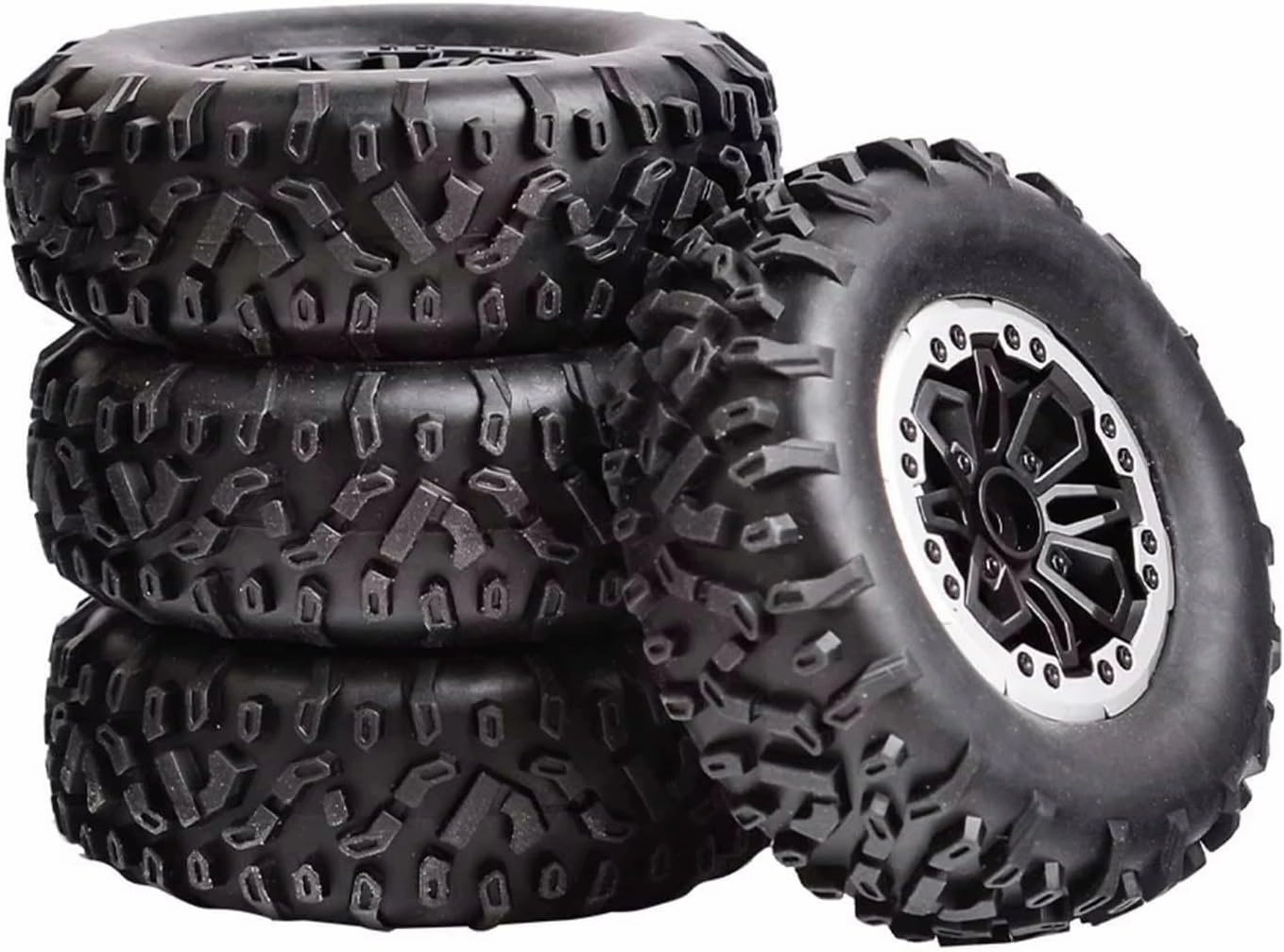 for C24 4 Pieces RC Crawler Tires Tyres Set 1/12 and 1/16 Scale 72mm Wear Resistant Accessories Soft Tire Wheels Replacement RC Vehicle Wheels Tires