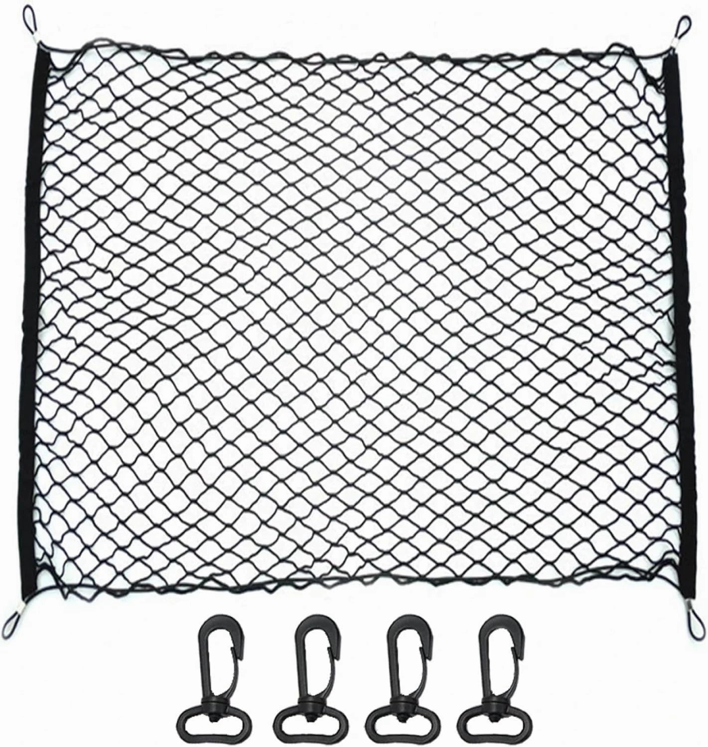 for Chevrolet Aveo T200 03 11 Daewoo Gentra T250 05 11 Ravon Nexia R3 15 20,Car Trunk Net,70 * 70CM Elastic Pocket Hook Rear Cargo Storage Mesh