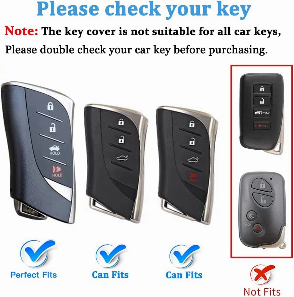 For Lexus Key Fob Cover Fit for 4 Buttons TPU Full Cover for Lexus ES350 ES300h UX200 LS500 LS500H LC500 LC500h (Pink)