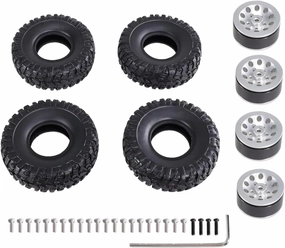 for MN for MN82 LC79 for MN78 D90 D91 D96 99S 99SV2 1/12 Rc Car Clip Type Tire Soft Tire Skin Upgrade Metal Parts Accessories RC Car Repair Kit(Silver)