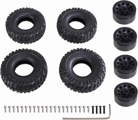 for MN for MN82 LC79 for MN78 D90 D91 D96 99S 99SV2 1/12 Rc Car Clip Type Tire Soft Tire Skin Upgrade Metal Parts Accessories RC Upgrade Parts(Black)