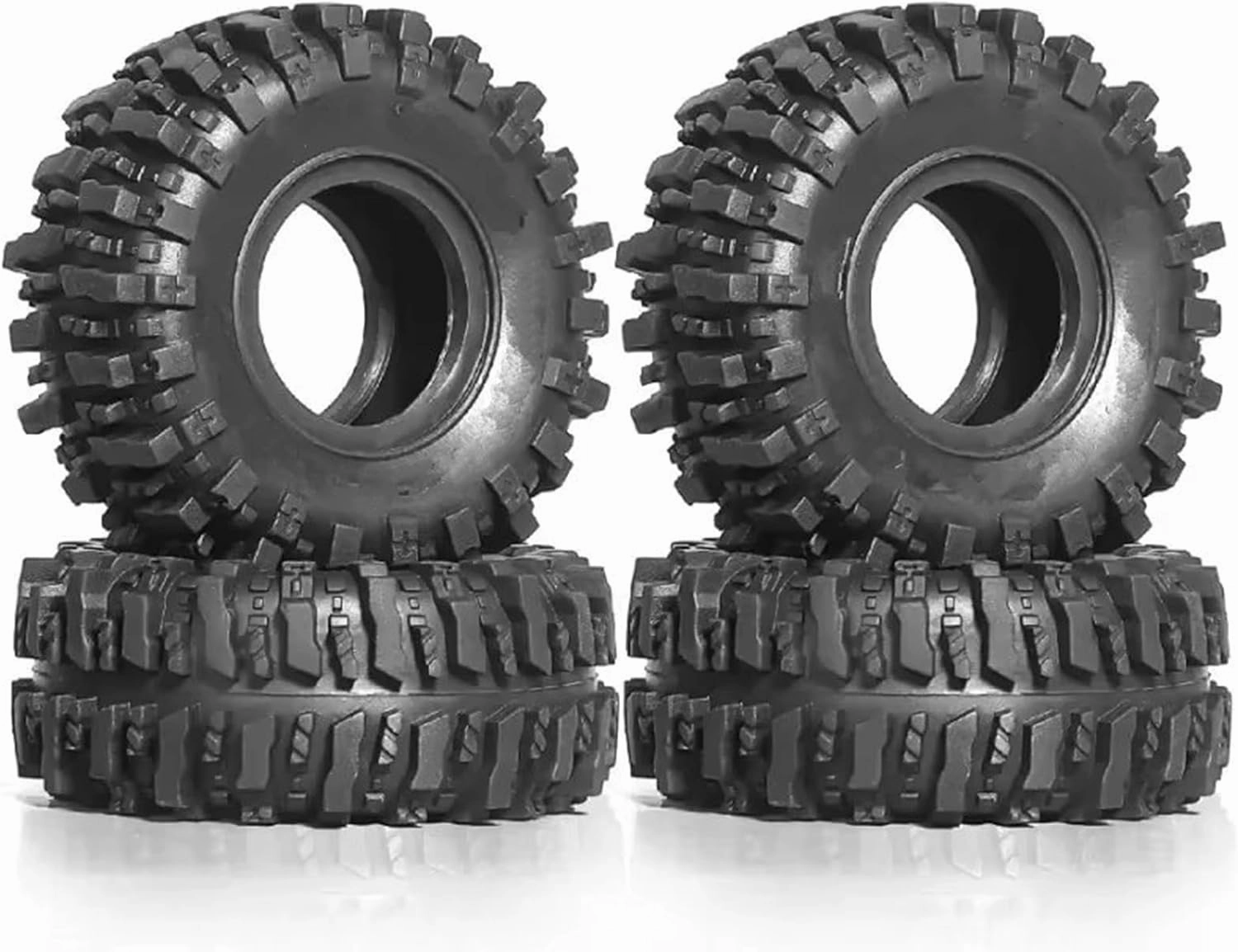 for TRX4M for SCX24 for AX24 Upgrade Parts Accessories 4pcs 55mm 1.0" Soft Rubber Wheel Tire Mud Tire for 1/18 1/24 RC Crawler Car RC Vehicle Wheels Tires