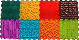 Forest Path Multi-Functional Sensory Mat for Autism 8 pcs Therapy and Play, Featuring Puzzle Tiles and Orthopedic Massage, Module Sensory Mat, Orthopedic Puzzle Mats
