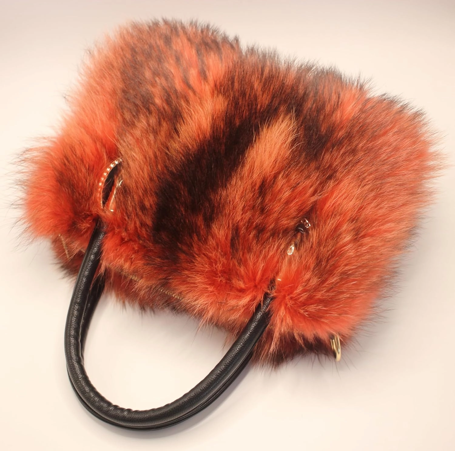 Fosrion Women's Genuine Fox Fur Handbag - Natural and Dyed Color Options, Premium Luxury Purse