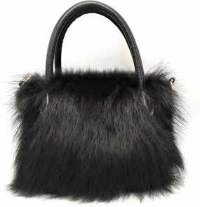 Fosrion Women's Genuine Fox Fur Handbag - Natural and Dyed Color Options, Premium Luxury Purse