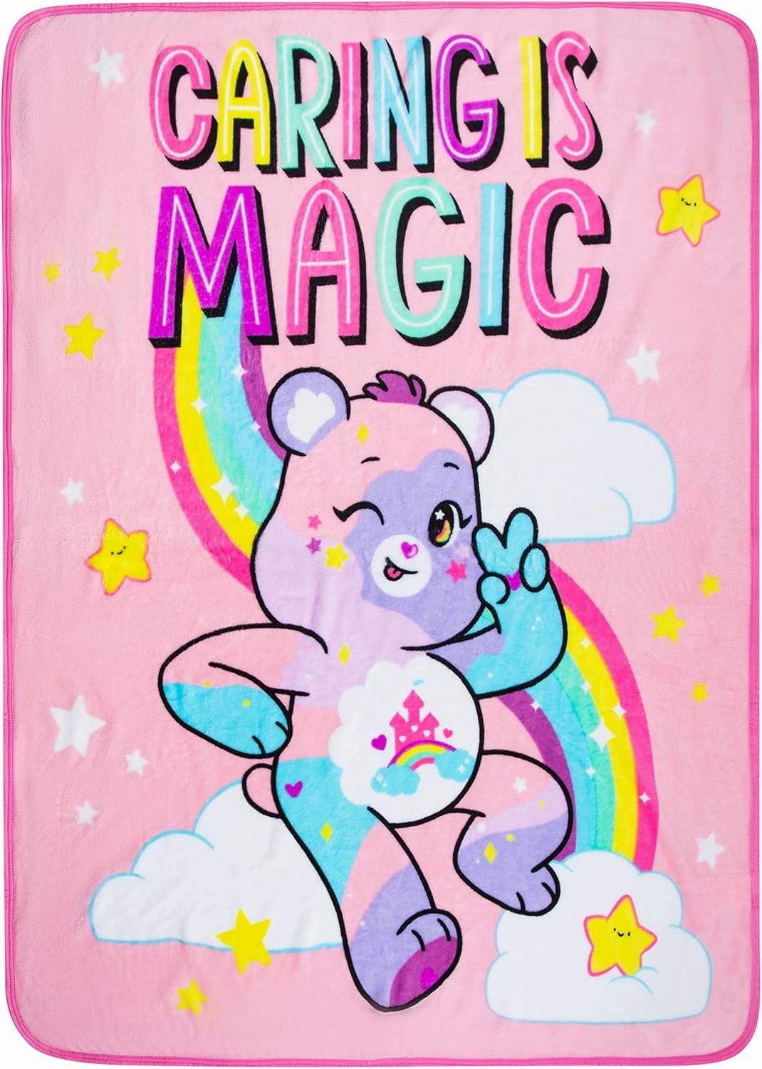 Franco Kids Bedding Super Soft Micro Raschel Throw, 46 in x 60 in, Care Bears