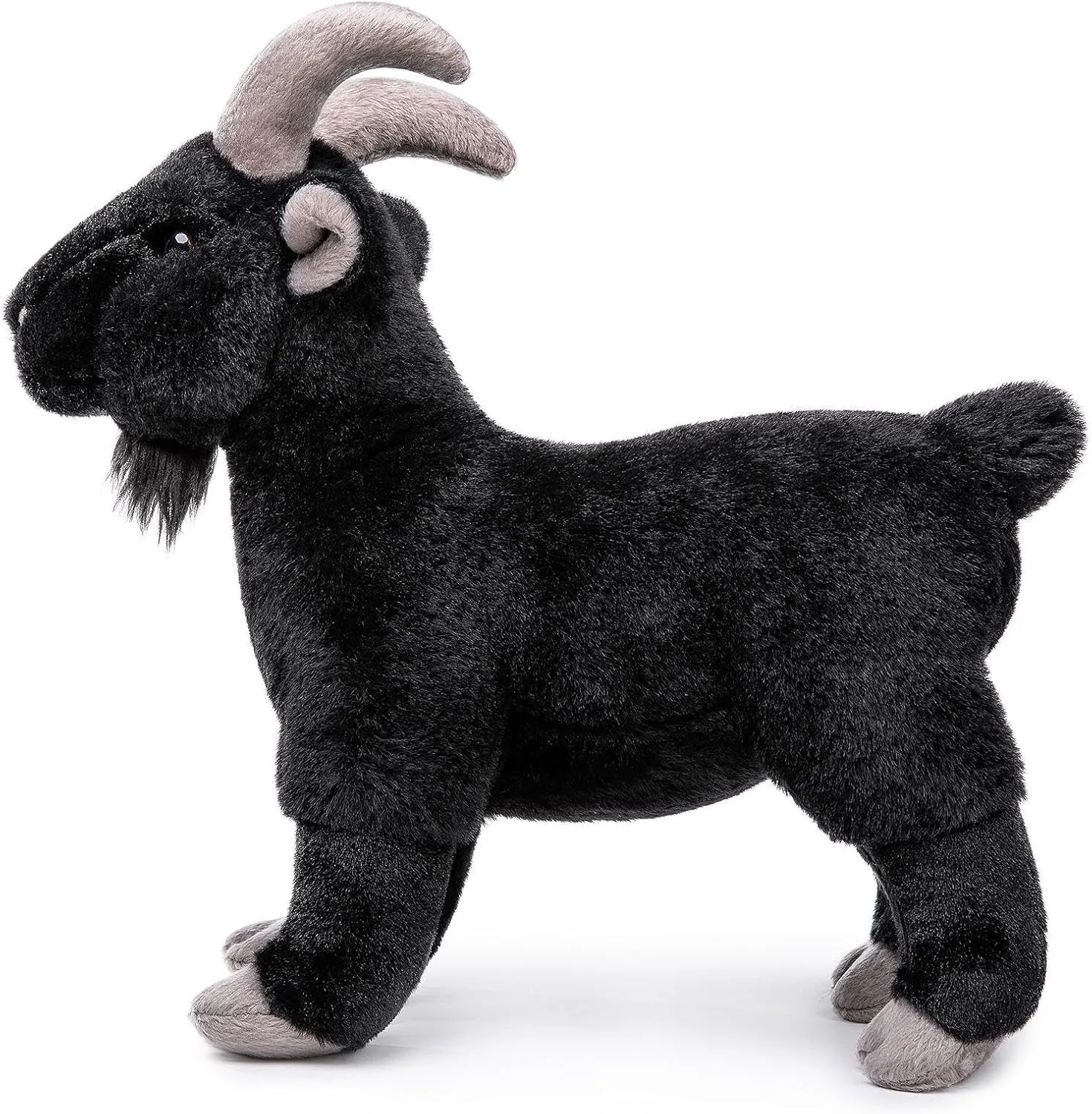 FRANKIEZHOU Lifelike Goat Stuffed Animal- Black 11.5", Soft Sheep Model Plush Toy,Girl Toys,Gifts for Kids,Cudding Toy